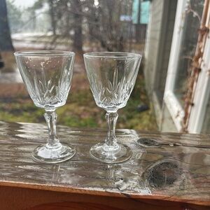 Set Of 2 Vintage Luminarc Verrerie D’Arques France Cordial Crystal Glass